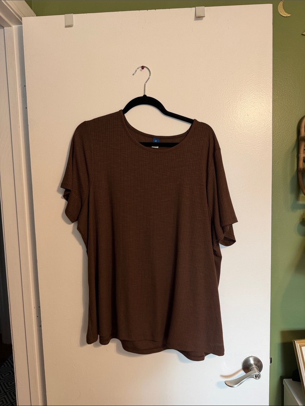 Old Navy Brown Ribbed Crewneck Tee
